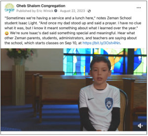 Member Spotlight: Oheb Shalom Uses Storytelling to Increase Membership and Enrollment